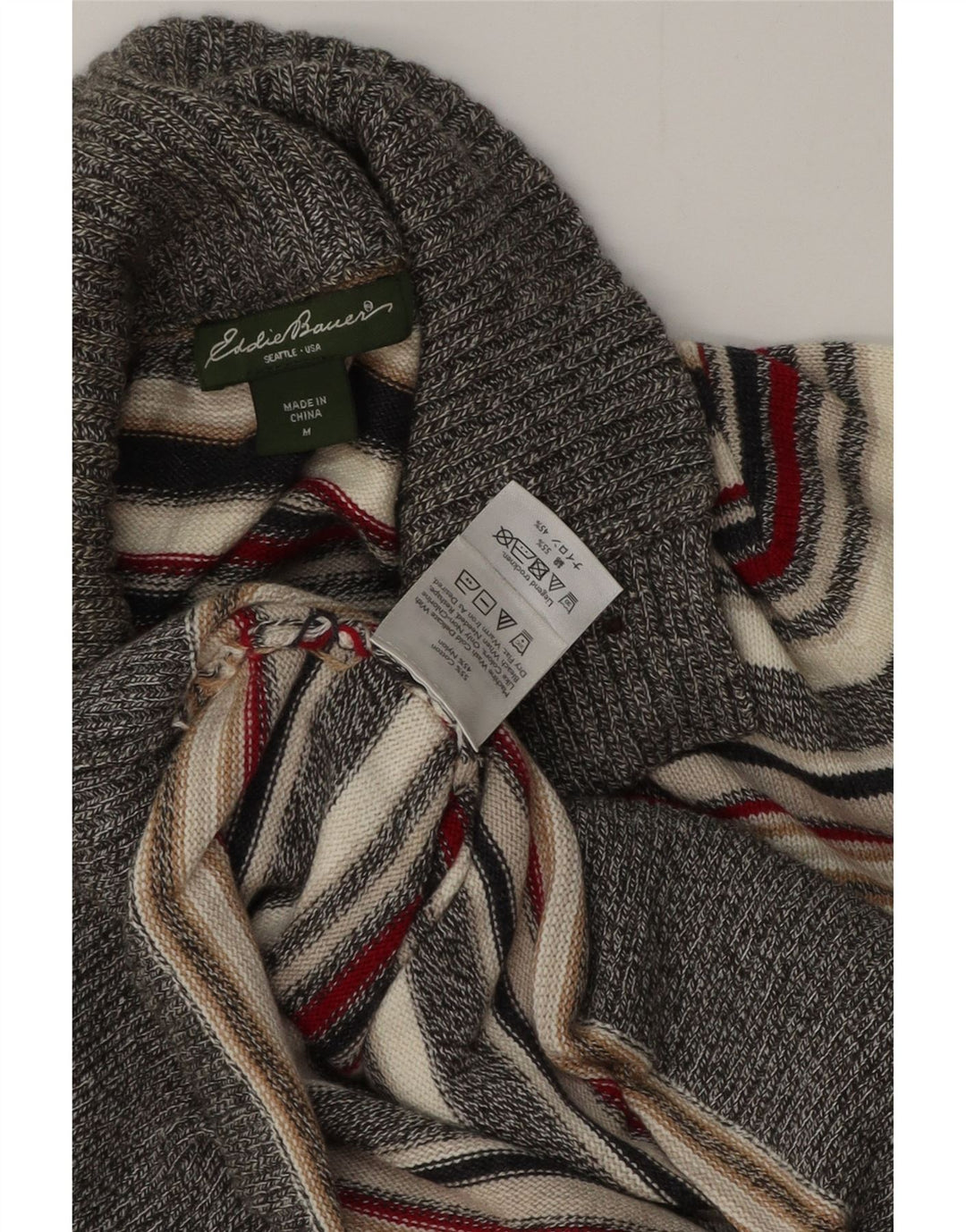 Eddie Bauer Womens Button Neck Jumper Sweater UK 14 Medium Multicoloured