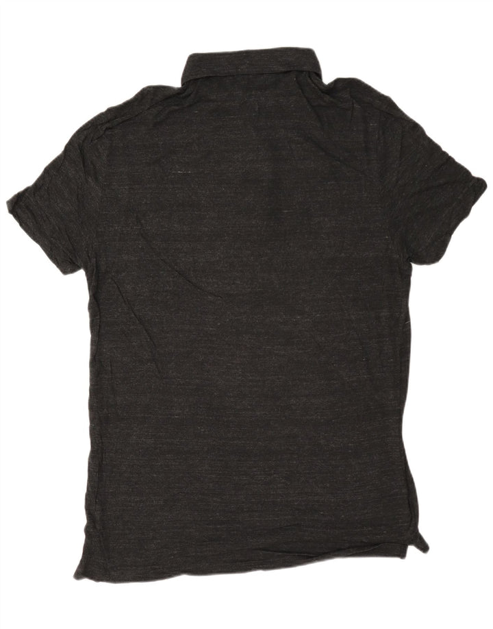 All Saints Mens Polo Shirt Large Grey Flecked