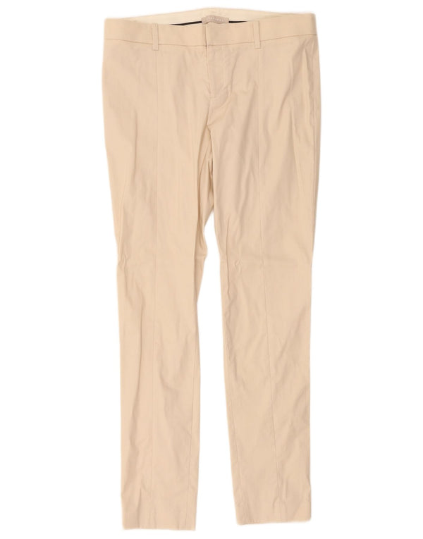 Stefanel Womens Slim Casual Trousers IT 42 Medium W34 L30 Beige Cotton