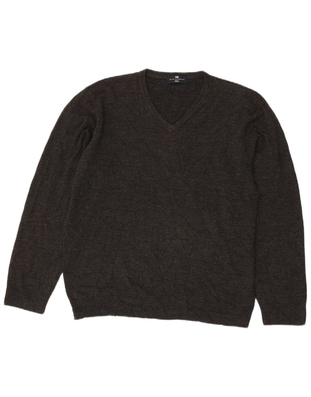 Maglione da uomo Marks & Spencer con scollo a V blu Harbour, grande acrilico grigio