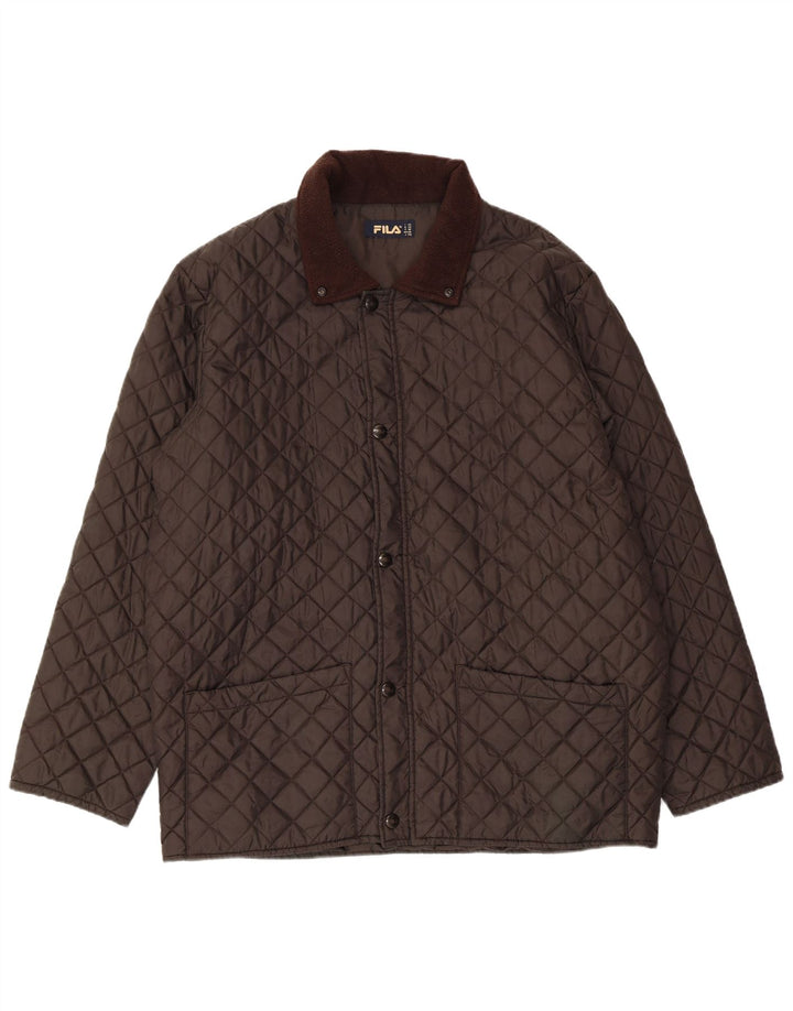 FILA Mens Quilted Jacket IT 52 2XL Brown Polyamide