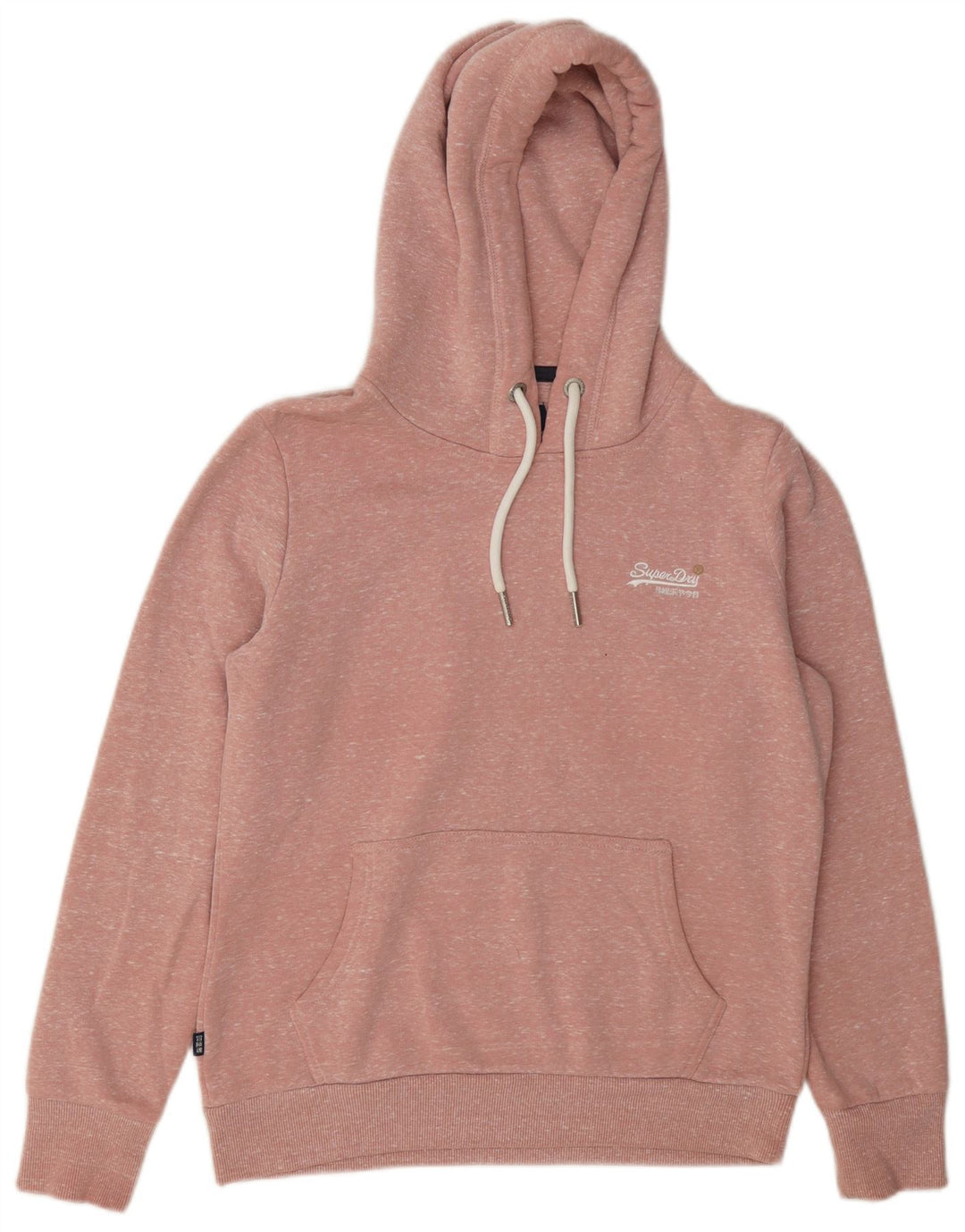 Superdry Womens Hoodie Jumper UK 12 Medium Pink Flecked Polyester