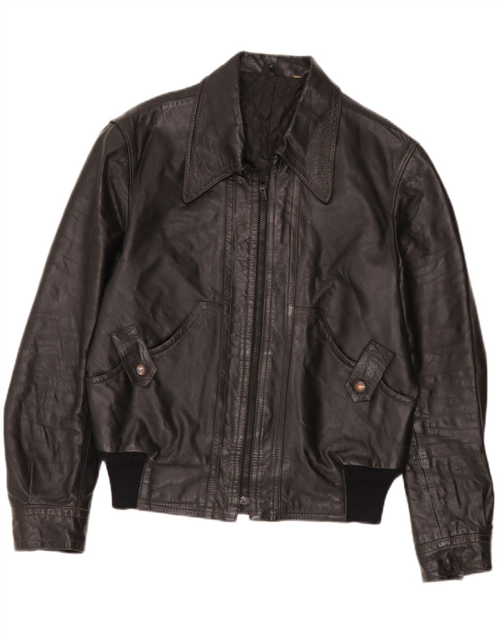 Fibok Chaqueta de cuero para hombre IT 54 2XL Negro