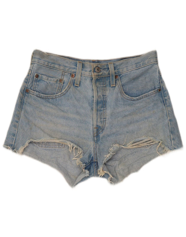 Pantaloncini Levi's da donna 501 in denim invecchiato W26 piccolo cotone blu