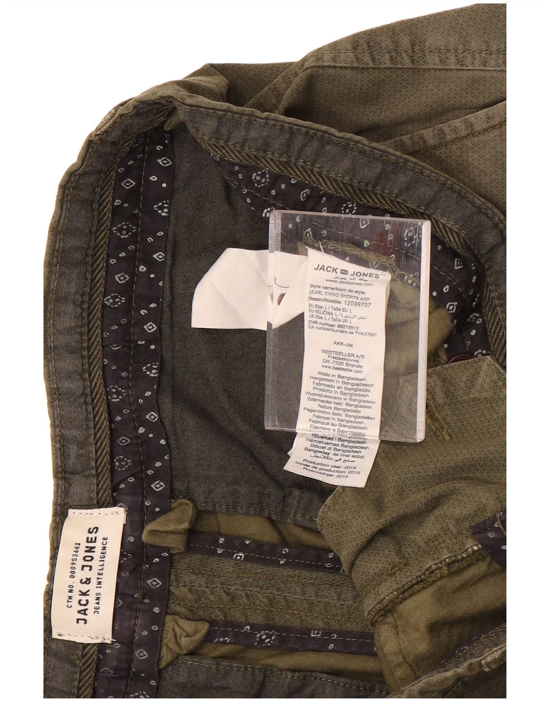 Jack & Jones Mens Chino Shorts Large W34  Khaki Cotton