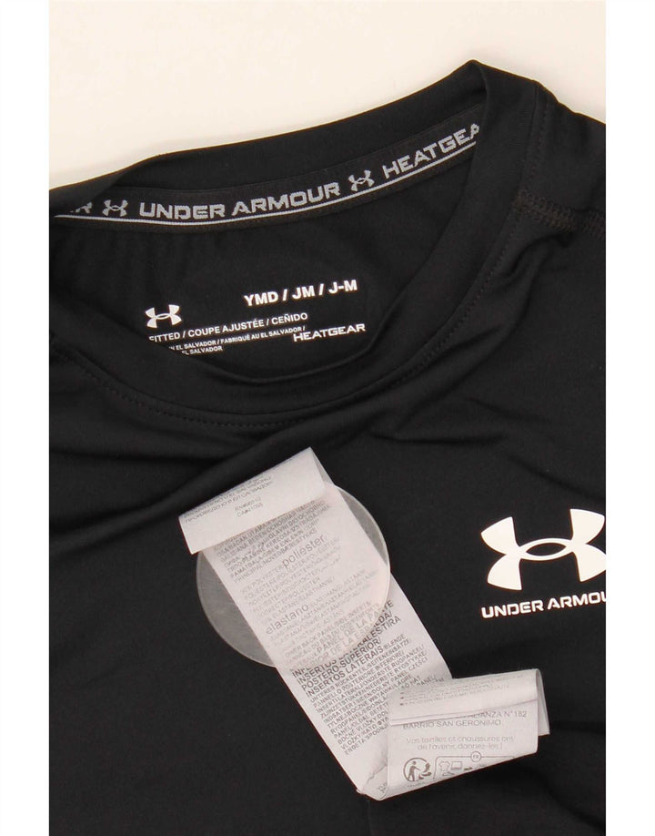 Under Armour Boys Heat Gear Top Long Sleeve 9-10 Years Medium Black