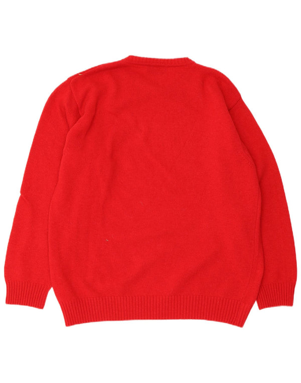 Sergio Tacchini Herre sweater med rund hals, medium rød uld