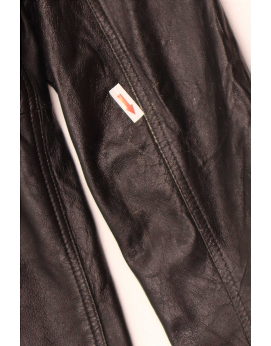 Jaqueta blazer feminina vintage de couro com 3 botões Reino Unido 12 médio preto