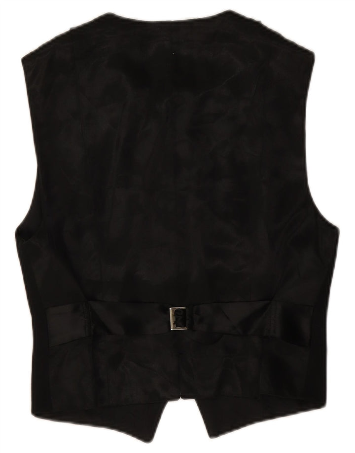 Vintage Womens Waistcoat UK 16 Small Black Wool