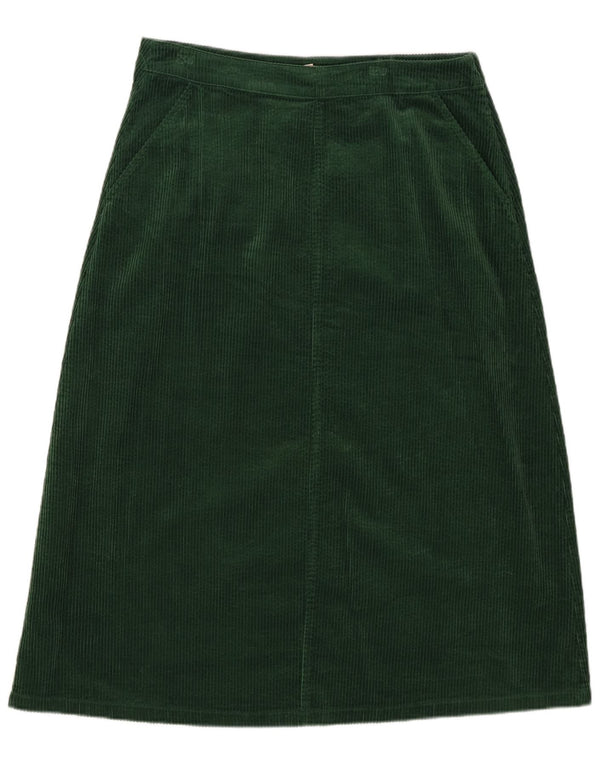 Saia feminina de veludo Seasalt Cornwall Reino Unido 14 grande W34 algodão verde