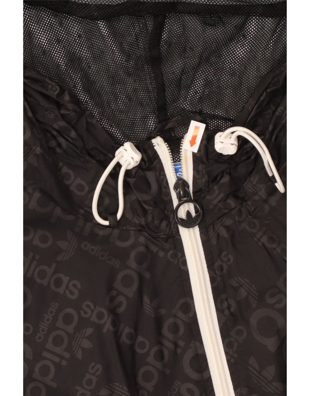 ADIDAS Grafisk regnjakke med hætte til mænd UK 38 Medium Sort Polyamid