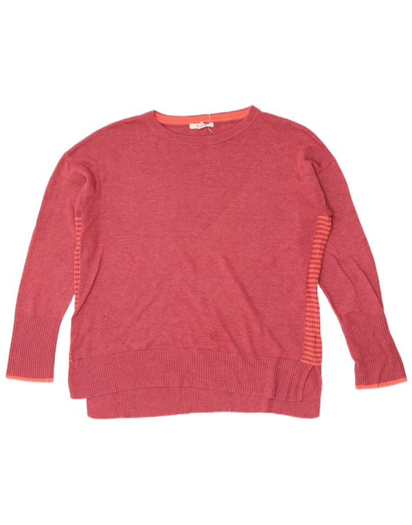 Maglione maglione con scollo a barca da donna White Stuff UK 14 Cotone a righe grandi rosa