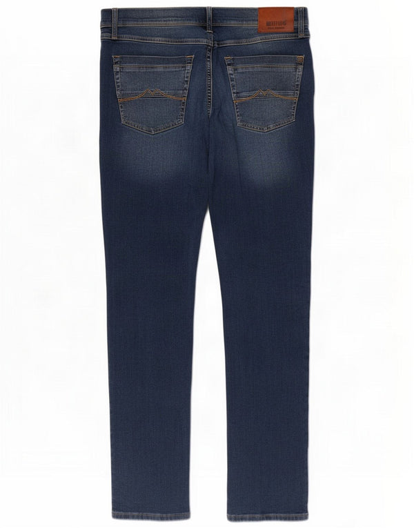 Mustang Mens Slim Jeans W36 L34 Azul Algodão