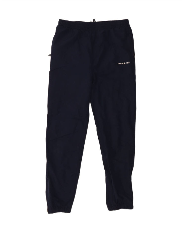 REEBOK Boys Tracksuit Trousers Joggers 14-15 Years  Navy Blue Polyester