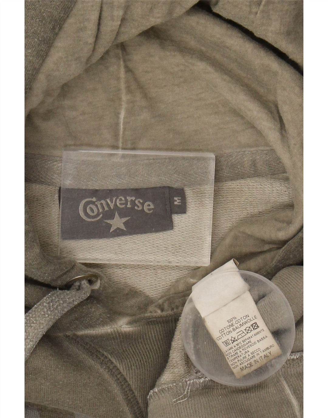 CONVERSE Mens Athletic Dept Graphic Hoodie Jumper Medium Grey Cotton