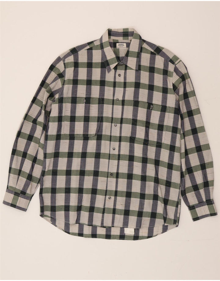 Maurizio Baldassari Mens Shirt Size 41 16 Large Multicoloured Check Cotton