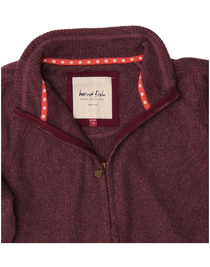 WEIRD FISH Womens Oversized Cardigan Sweater UK 18 XL Burgundy Polyester