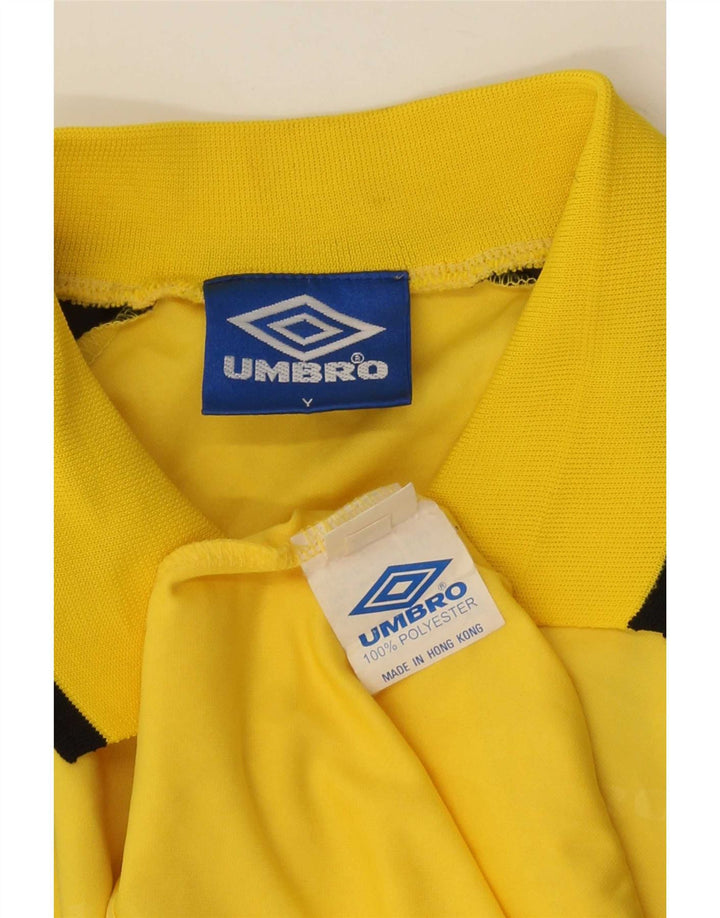Umbro Boys Graphic Polo Shirt 15-16 Years Yellow Geometric Polyester