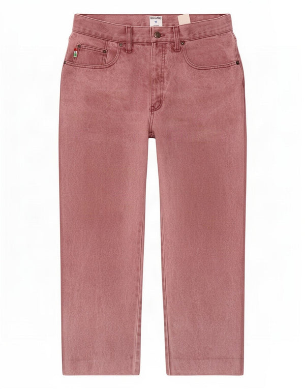 Moschino Womens High Waist Loose Jeans W36 L27 Rosa Baumwolle
