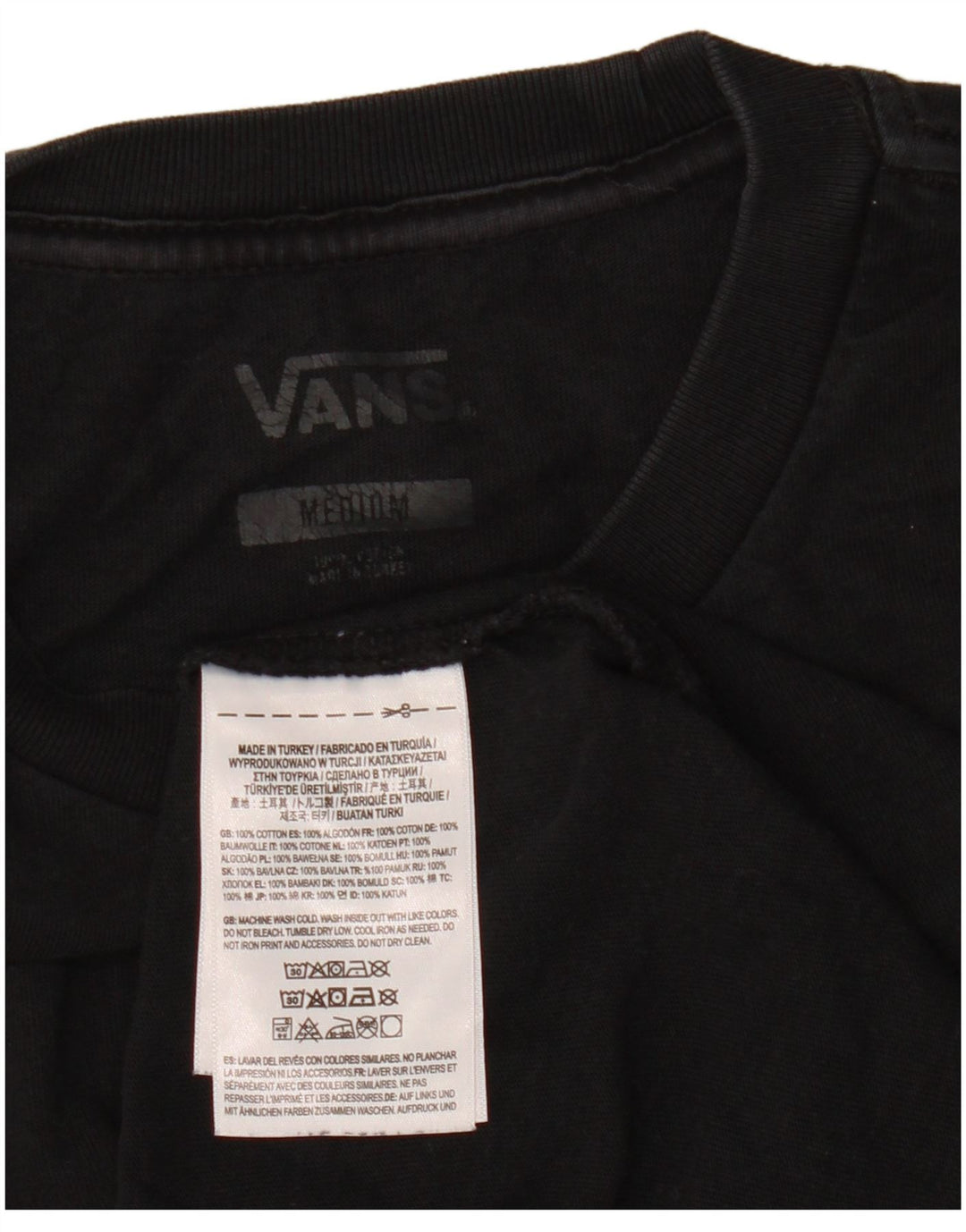 Męski T-shirt VANS, średni czarny, bawełniany