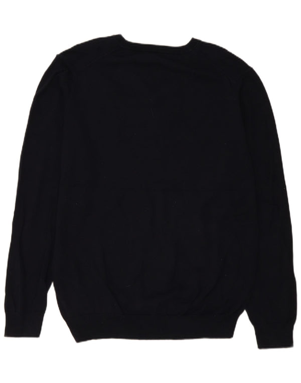 Gant Pull col V pour homme en coton bleu marine Taille L
