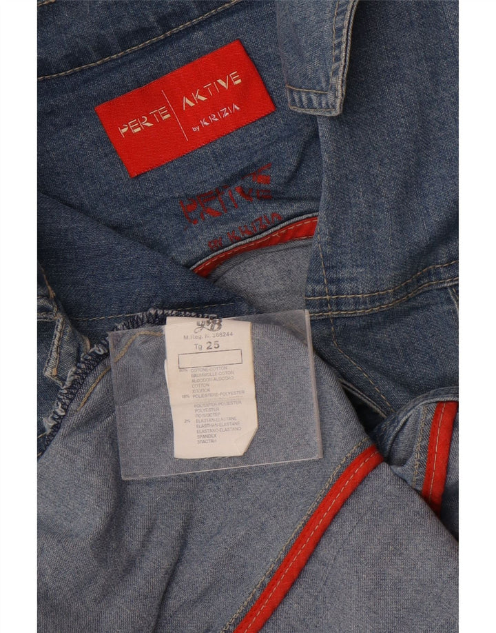 Krizia Dame Oversized denimjakke Størrelse 25 Stor Blå Bomuld