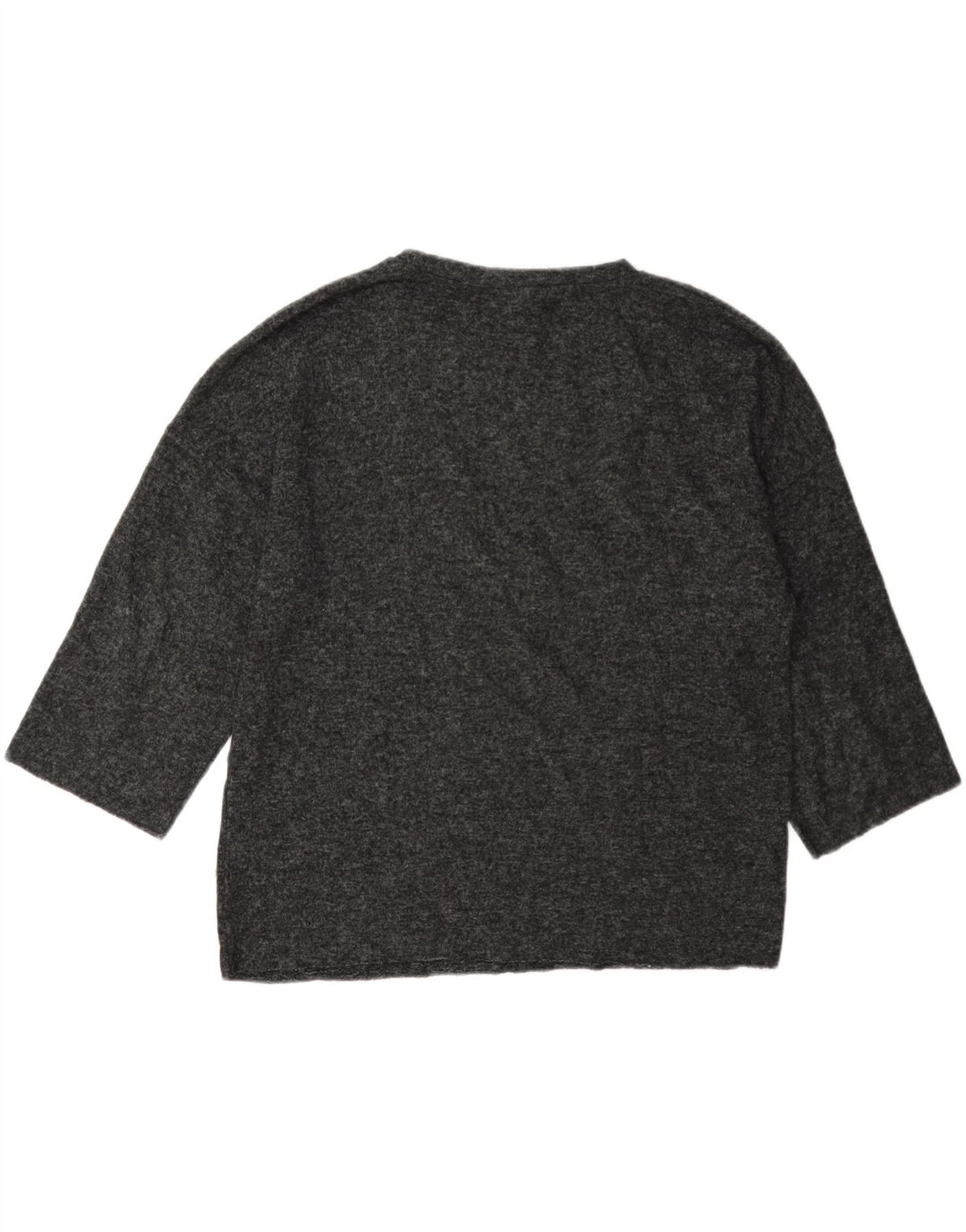 Zara Womens Oversized Top 3/4 Sleeve UK 10 Small Grey Spotted