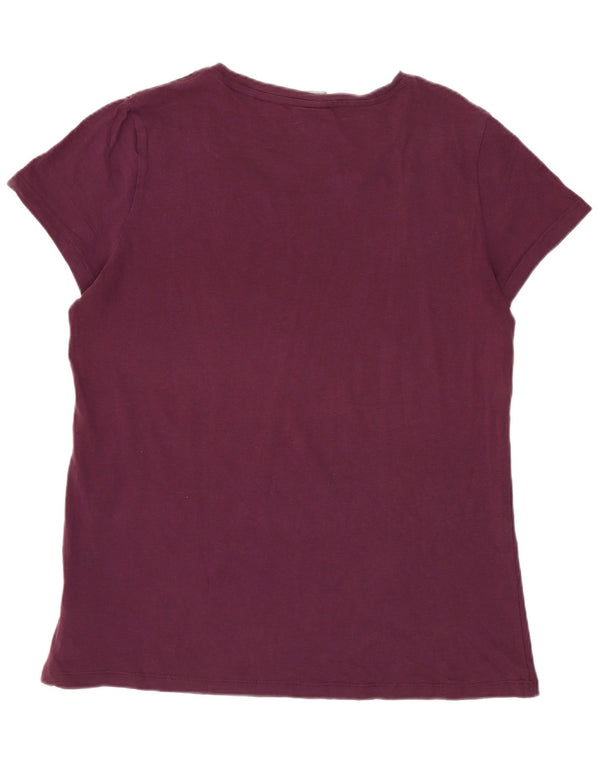 Puma T-shirt grafica da donna Top UK 16 Large Borgogna cotone