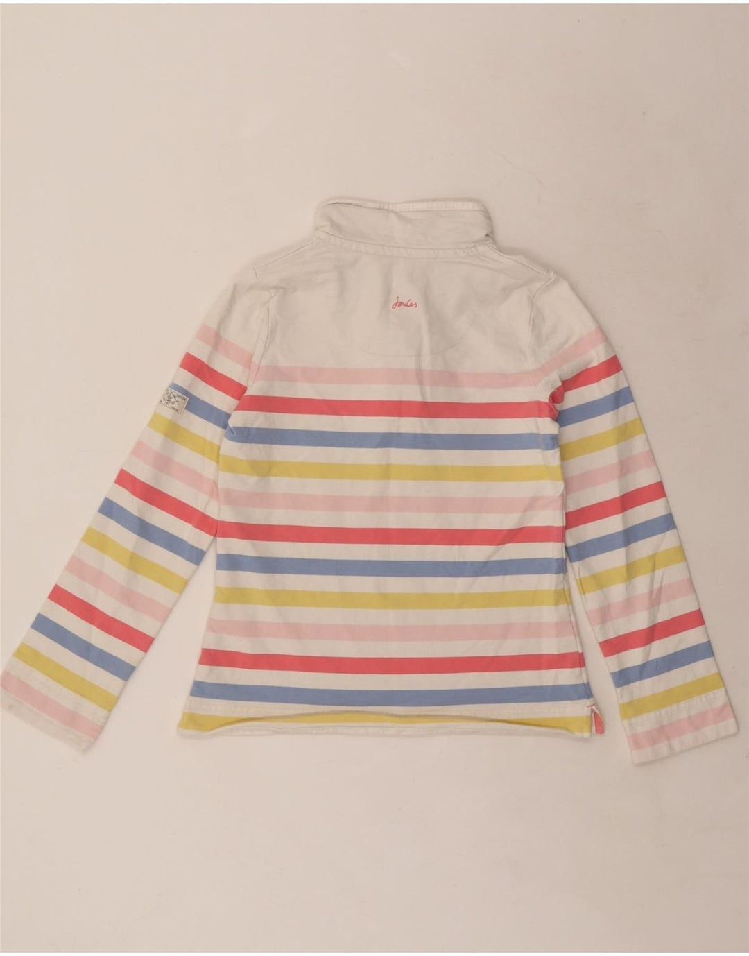 Joules Felpa da donna Maglione UK 8 Piccolo cotone a righe multicolore