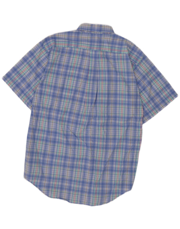 Ralph Lauren Chemise à manches courtes pour garçon 15-16 ans XL Bleu à carreaux en coton
