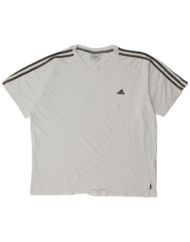 T-shirt da uomo ADIDAS Top grande in cotone bianco