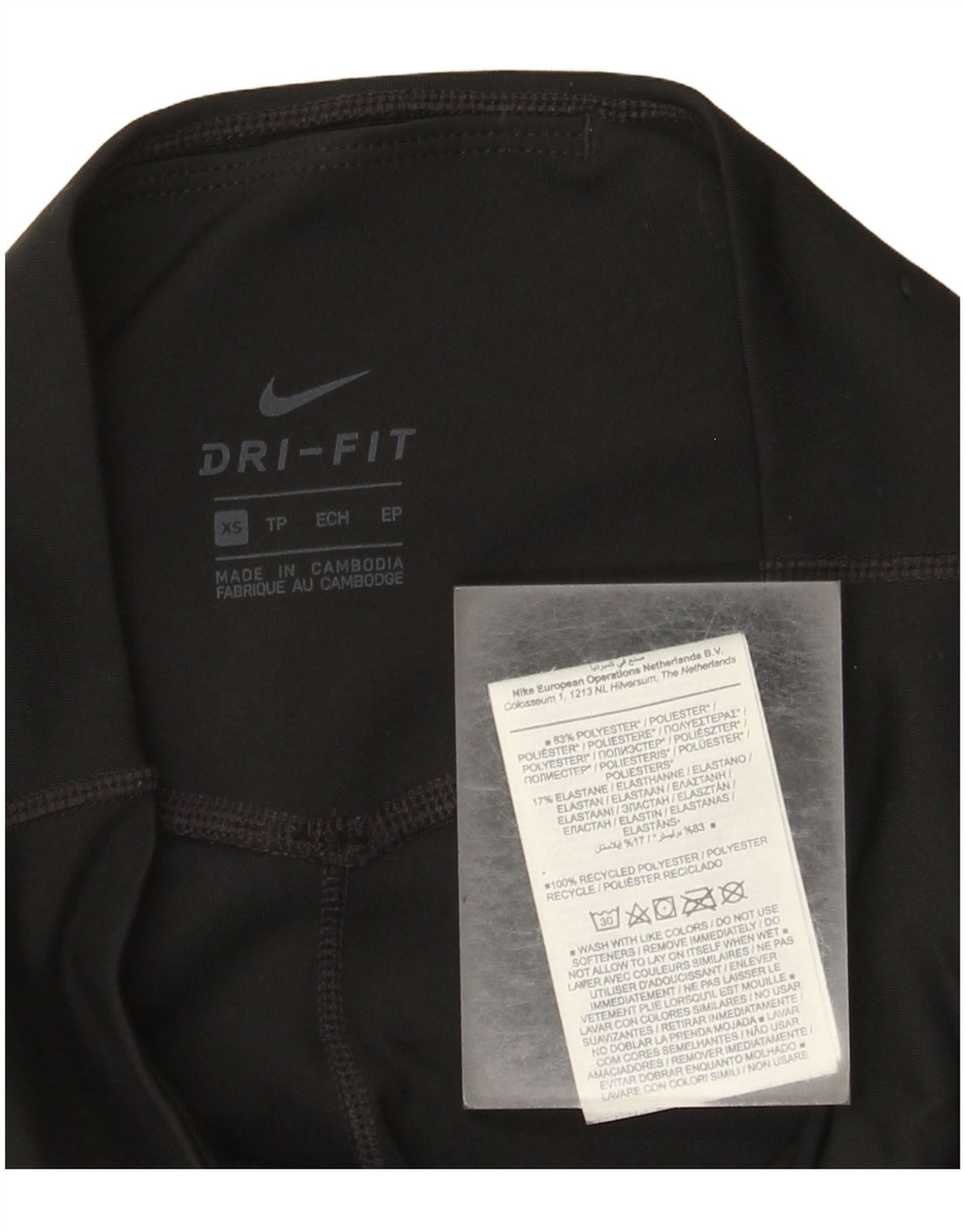 Nike Womens Capri Leggings UK 4 XS Black Polyester