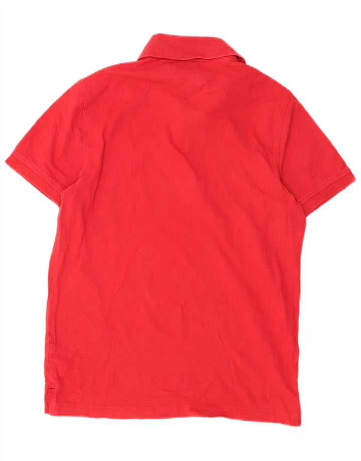 Tommy Hilfiger Mens Slim Fit Polo Shirt Medium Red Cotton