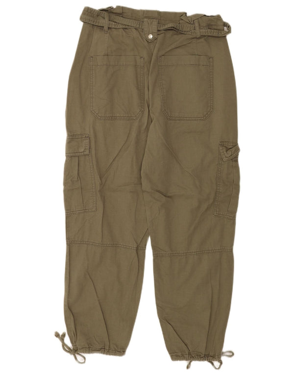 Whistles Damen Joggers Cargohose UK 12 Medium W30 L25 Khaki Baumwolle