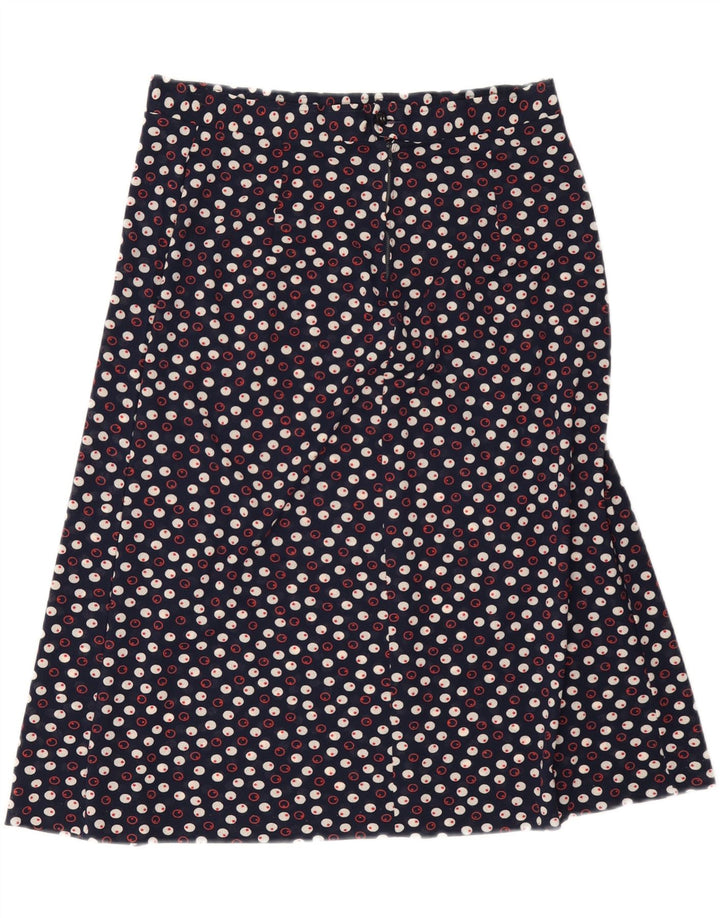 VINTAGE Womens A-Line Skirt  W32 Large  Navy Blue Geometric Vintage Vintage and Second-Hand Vintage from Messina Hembry 