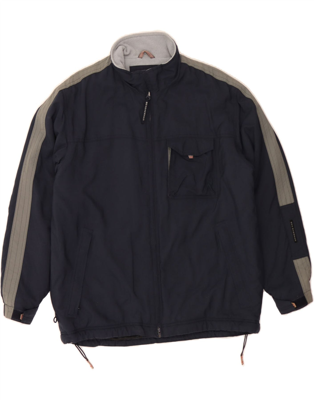 BEN SHERMAN Mens Windbreaker Jacket UK 40 Large Navy Blue Colourblock