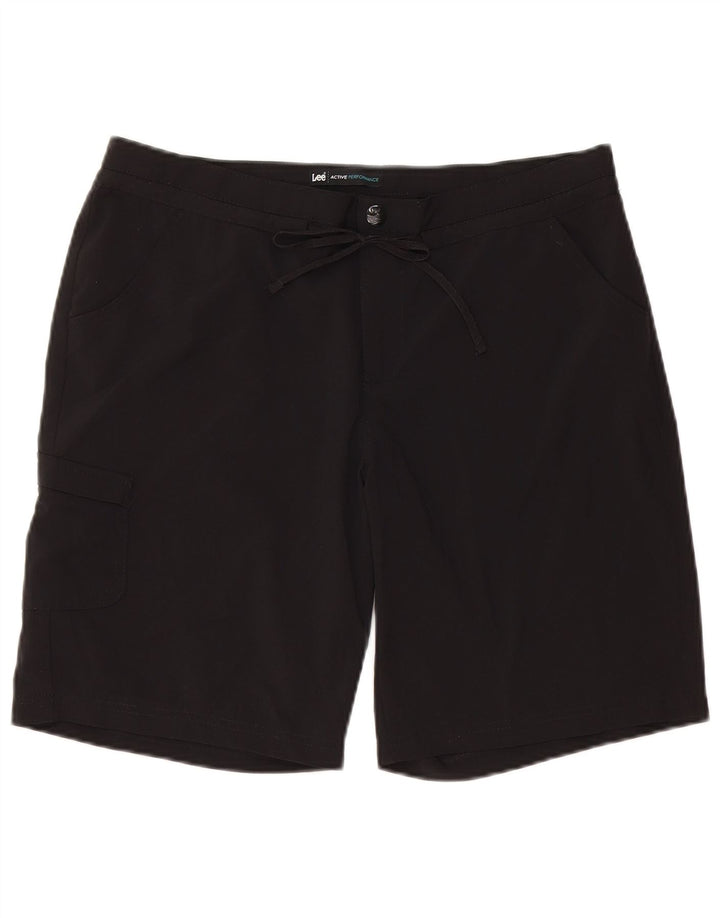 LEE Womens Cargo Shorts US 12 Large W34  Black Polyester