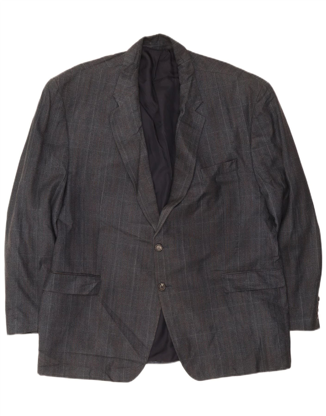 Chaps Mens 2 Button Blazer Jacket UK 42 XL Navy Blue Check