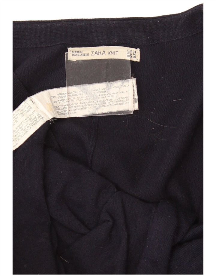 Zara Womens Batwing Oversize Cardigan Pull UK 14 Bleu Marine Moyen