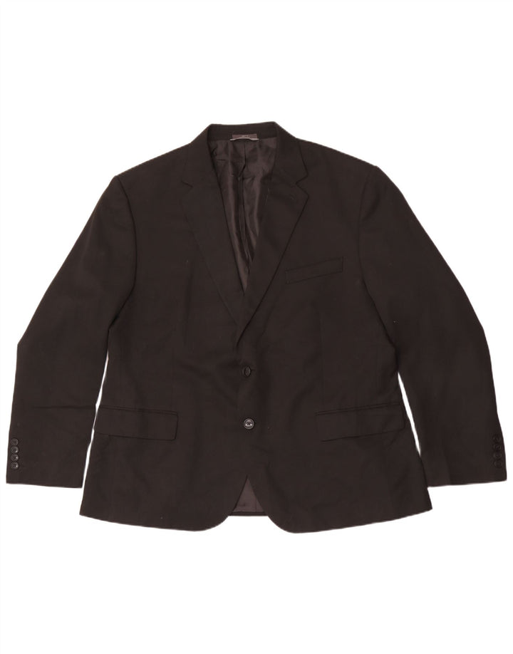 Marks & Spencer Mens Regular 2 Button Blazer Jacket IT 56 3XL Black