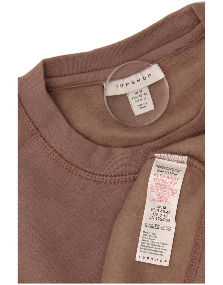 TOPSHOP Dame Oversized Sweatshirt Jumper UK 14 Medium Pink Bomuld