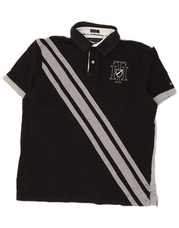 Polo da uomo con vestibilità grafica personalizzata Tommy Hilfiger Large Black Colourblock