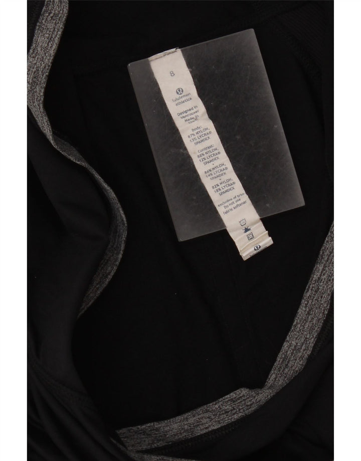 Lululemon Womens Hooded Top Long Sleeve US 8 Medium Black Colourblock Nylon