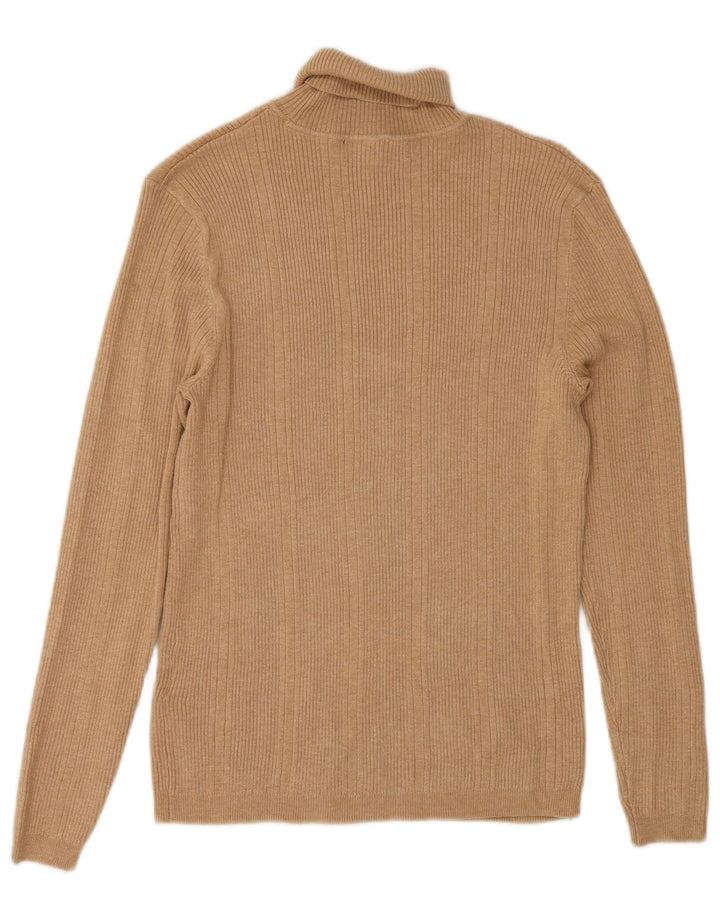 Marks & Spencer Rollkragenpullover für Damen, Gr. 10, Größe S, Beige, Viskose