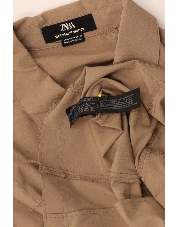 Camicia Zara da uomo in poliestere beige medio