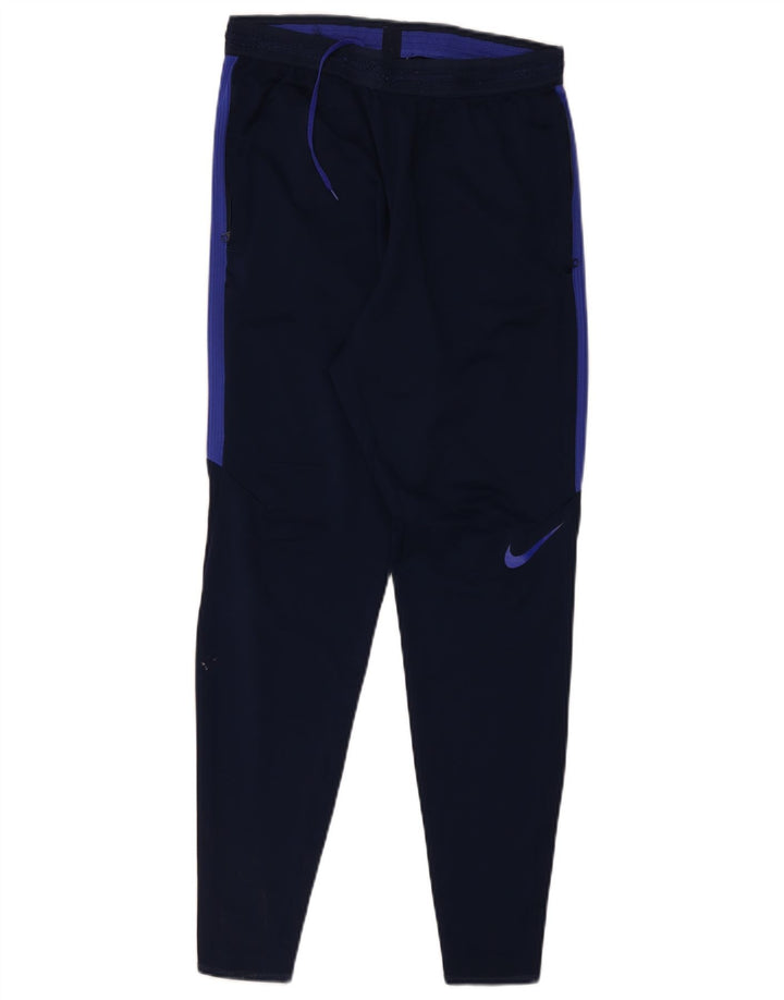 Nike Mens Dri Fit Tracksuit Trousers Small Navy Blue Colourblock