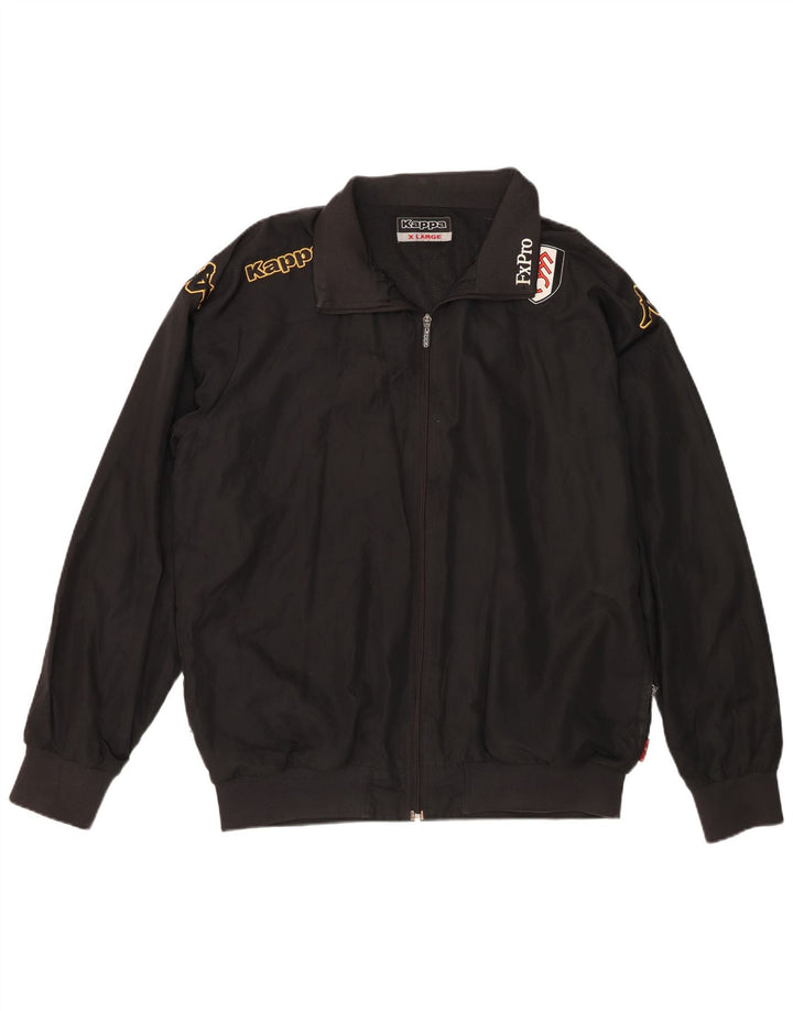 Kappa Mens Graphic Tracksuit Top Jacket XL Black Polyester