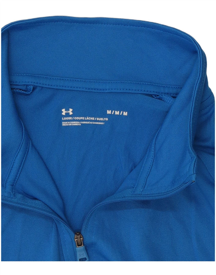 Under Armour Mens Zip Neck Pullover Tracksuit Top Medium Blue