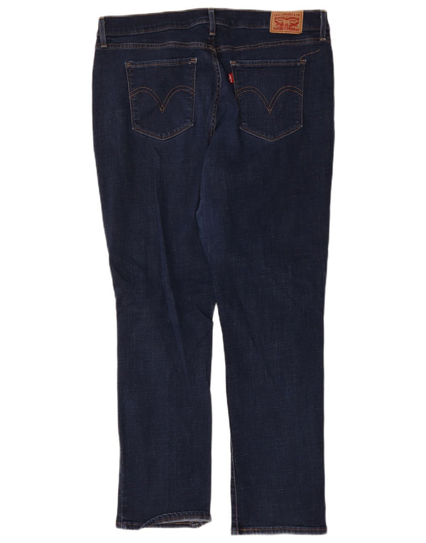 Blugi drepti pentru femei cu talie înaltă Levi's US 16 2XL W33 L30 bleumarin