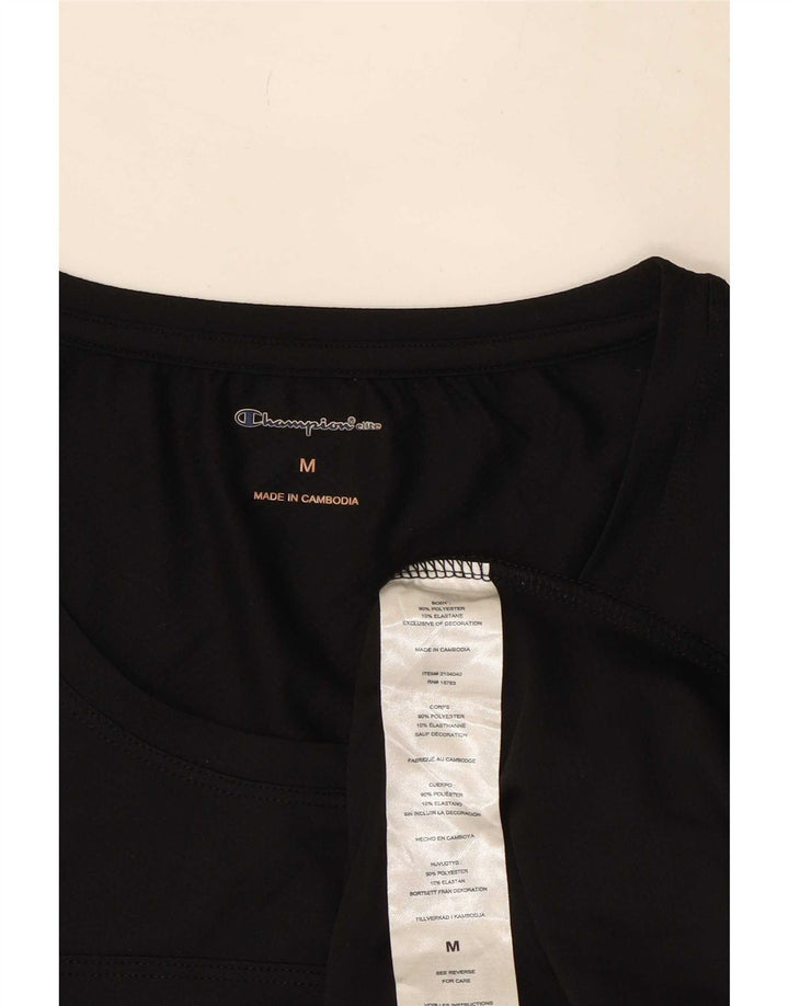 Camiseta feminina estampada Champion UK 12 poliéster preto médio